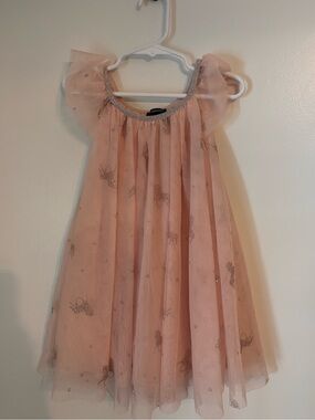 Zunie Blush Pink & Silver Tulle Party Dress with Glitter Univorns